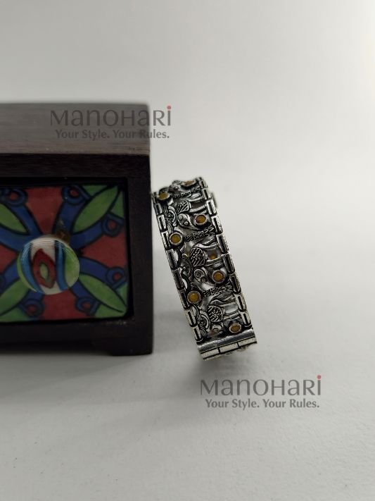Ishani elephant heritage kada oxidized ethnic jewellery