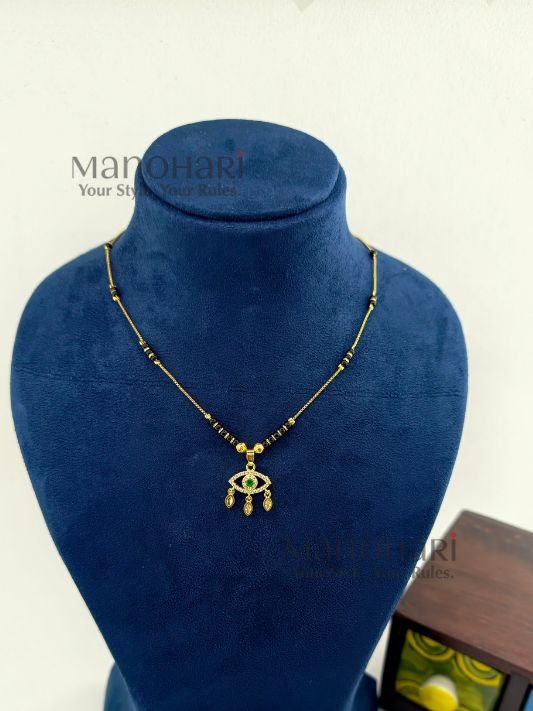 Meher evil eye luxe mangalsutra with cubic zirconia detailing