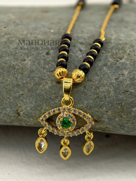 Meher evil eye luxe mangalsutra with cubic zirconia detailing