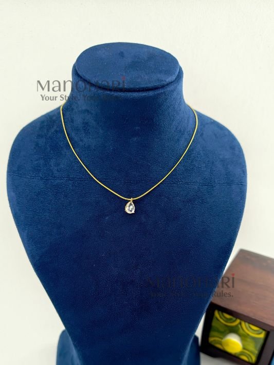 MN-NK-AGPD-AUR-01_2 Aurora gold plated drop pendant necklace with cubic zirconia detailing