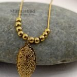 Aurelia leaf grace pendant chain with elegant gold plated finish