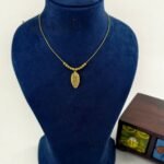 Aurelia leaf grace pendant chain with elegant gold plated finish