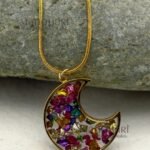 Aurelia moon bloom pendant chain with elegant gold plated finish