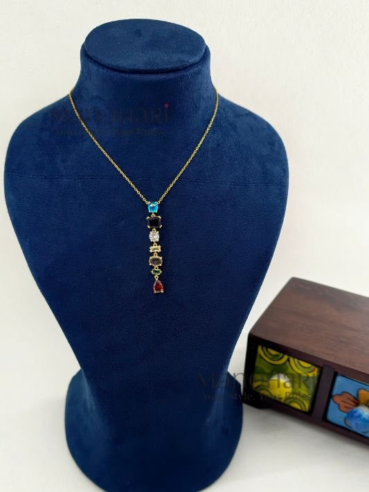 MN-NK-AMLP-AUR-01_1 Aurelia multistone luxe pendant necklace with American diamond detailing