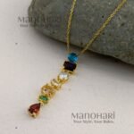 Aurelia multistone luxe pendant necklace with American diamond detailing