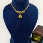 Aarini twin elephant heritage necklace with artistic ethnic detailing