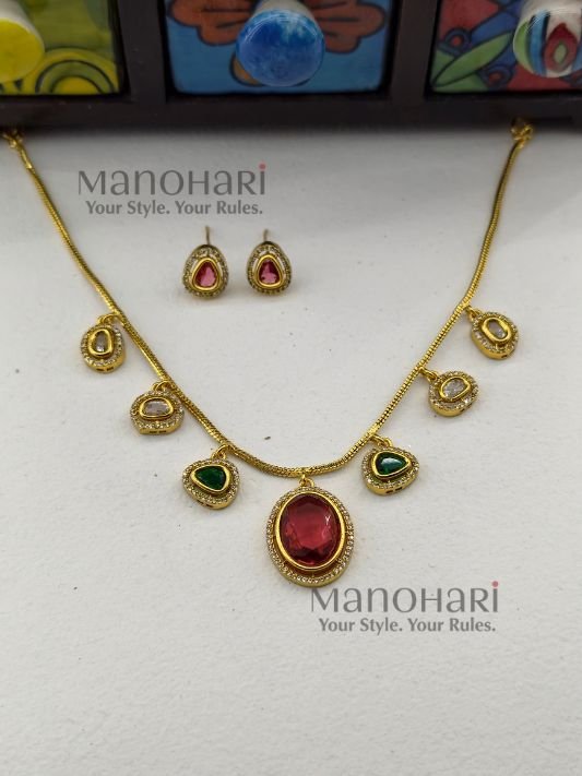 Tanmayi kemp matte gold necklace set for women elegant traditional jewellery
