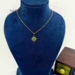 Meher emerald luxe chain with radiant green oval pendant