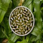 Meher luxe crystal pendant set with American diamond stones