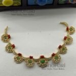 Ruhani emerald coral elegance set with royal gemstone curved necklace detailing