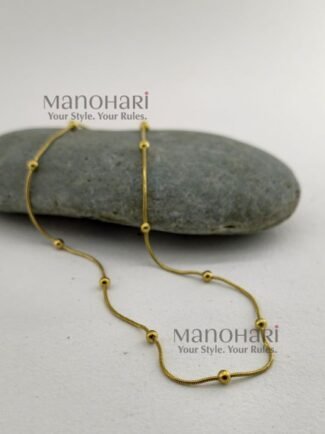 Ruhani minimal gold beads chain with anti tarnish finish