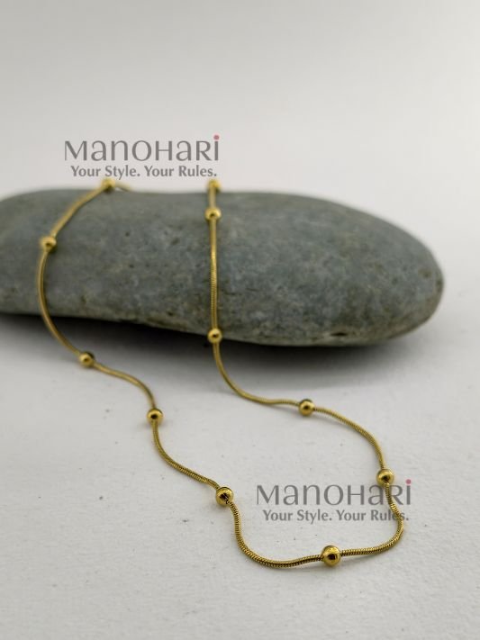 MN-NK-RMGB-RUH-01_1 Ruhani minimal gold beads chain with anti tarnish finish