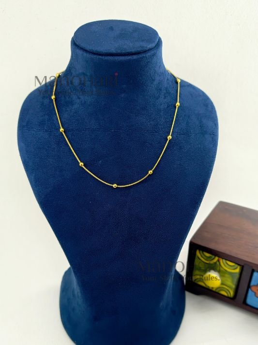 MN-NK-RMGB-RUH-01_2 Ruhani minimal gold beads chain with anti tarnish finish