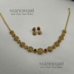 Tanmayi blossom grace necklace with floral multicolor stone detailing
