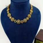 Tanmayi blossom grace necklace with floral multicolor stone detailing