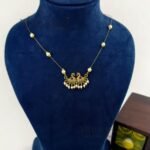 Tanmayi Lakshmi pearl grace necklace with multicolor temple stone detailing