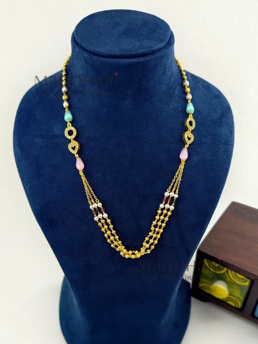 MN-NK-TRBG-TAN-01_3 Tanmayi royal bead grace necklace with elegant gold plated detailing