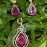 Aurora ruby grace pendant set with sparkling American diamond detailing