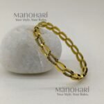 Aarini Charm Link Bracelet crafted in 18K gold-plated 316L stainless steel with a sleek open-cuff design