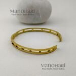 Ziya Charm Link Bracelet crafted in 18K gold-plated 316L stainless steel with a sleek open-cuff design
