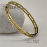 Ziya Charm Link Bracelet crafted in 18K gold-plated 316L stainless steel with a sleek open-cuff design
