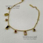 Aurelia Prism Glow Bracelet featuring vibrant multicolour geometric accents and a luxurious gold-plated anti-tarnish finish