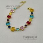 Aurora Square Crystal Bracelet featuring elegant square crystal accents and a polished alloy finish with a secure lobster claw clasp