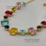 Aurora Square Crystal Bracelet featuring elegant square crystal accents and a polished alloy finish with a secure lobster claw clasp