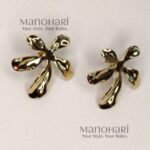 Aarini orchid bloom studs crafted from premium 316L stainless steel featuring an elegant orchid-inspired floral design