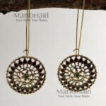 Meher Regal Radiance Dangler Earrings featuring an antique-inspired design with intricate detailing and an elegant long-drop silhouette