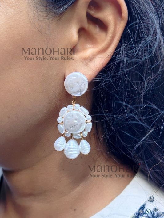 MN-ER-RFPD-RUH-01_1 Ruhani floral pearl drop earrings featuring elegant floral detailing and baroque pearl charms