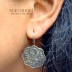 Ruhani Heritage Coin Earrings featuring traditional paisa coin charms in a silver lookalike oxidised brass finish