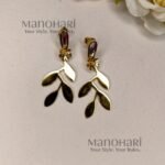 Ruhani Vine Bloom Earrings featuring a delicate floral vine design with crystal drops and a radiant gold-tone finish