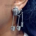 Ziya Chai Tale Earrings featuring a handcrafted chai kettle design in premium brass inspired by traditional tea culture