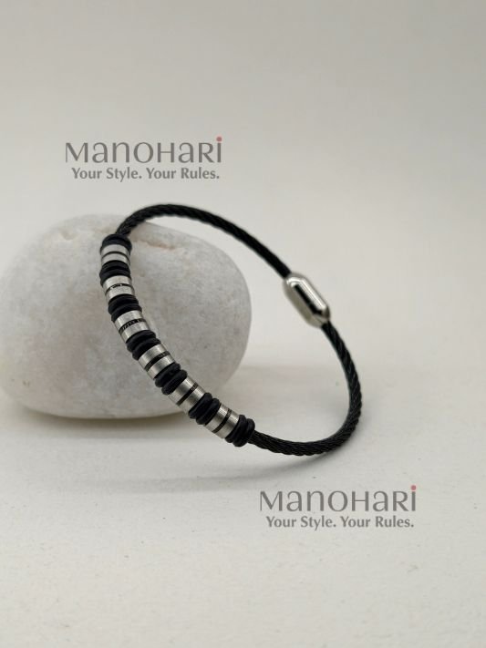 MN-MB-AESB-AAR-01_1 Aarav elite steel bracelet for men crafted from premium stainless steel with a sleek modern finish