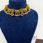Royal Grace Necklace Set crafted from premium brass with a high gold polish, featuring an elegant heritage-inspired design and matching earrings for women.