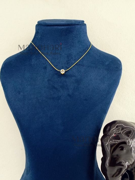 **Elara Luxe Stone Pendant with a delicate 0.5 cm stone, premium gold-plated anti-tarnish finish, and adjustable chain for women.**