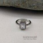 Aarini moonlight crystal ring with sparkling cubic zirconia and rhodium plated finish