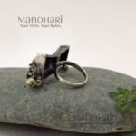 Aurelia oxidised elegance ring with intricate silver oxidised detailing