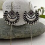 **Noor Moon Grace Ear Cuff crafted from premium brass with an elegant Silver Replica finish, featuring a crescent moon-inspired design for a stylish ethnic and boho look.**