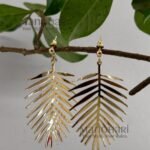 **Elara Palm Leaf Earrings crafted from premium stainless steel, featuring an elegant tropical palm leaf design with a lightweight statement silhouette for women.**