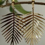 **Elara Palm Leaf Earrings crafted from premium stainless steel, featuring an elegant tropical palm leaf design with a lightweight statement silhouette for women.**
