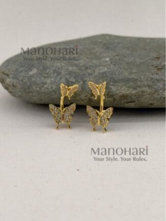 **Elina Twin Butterfly Earrings crafted from premium stainless steel, featuring an elegant twin butterfly stud design for lightweight everyday wear and timeless style.**