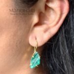 **Aabha Colour Bloom Drops featuring a radiant gold polish, handcrafted rough-textured finish, vibrant dyed colour detailing, and a lightweight 6 g design for elegant everyday and festive wear.**