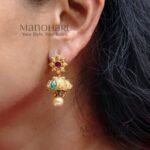 **Aarohi Round Heritage Jhumki crafted with an elegant traditional round design, featuring intricate heritage-inspired craftsmanship and a graceful 4 cm silhouette for women.**