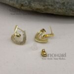 **Elina Heart Charm Earrings crafted from premium copper alloy with luxurious 18K gold plating, featuring an elegant heart-shaped design that is anti-tarnish, waterproof, and hypoallergenic for women.**