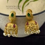 **Paavni Paan Heritage Earrings crafted from premium copper, brass, and metal alloy with a high gold plated finish, featuring a traditional Paan-inspired design and elegant dome-shaped jhumka for women.**