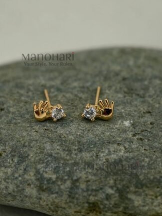 **Aarvi Classic Stud Earrings featuring a sleek 0.25 cm minimalist design with a premium anti-tarnish finish, crafted for lasting shine, everyday comfort, and timeless elegance.**