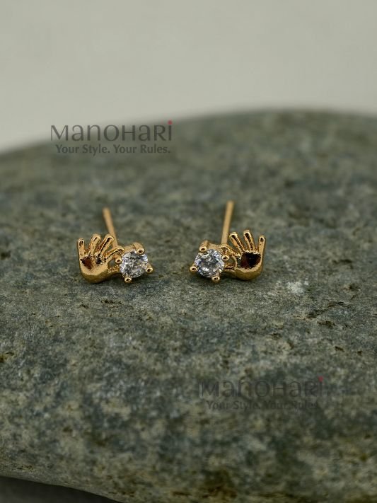 **Aarvi Classic Stud Earrings featuring a sleek 0.25 cm minimalist design with a premium anti-tarnish finish, crafted for lasting shine, everyday comfort, and timeless elegance.**