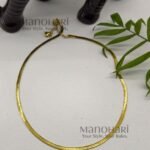 **Elara Layering Chain Necklace crafted from premium brass with an anti-tarnish finish, featuring a sleek minimalist flat chain design and elegant 22.5 cm length for women.**
